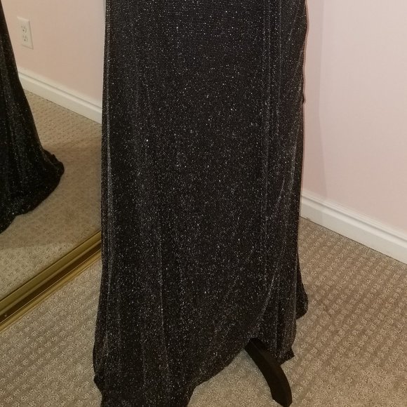 Celestial Black and Silver Wrap Maxi Dress - Lulus - Picture 10 of 16